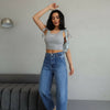 Barrel navy bleu jeans