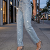Shiny denim jeans