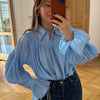 BLEU FLOWY SHIRT