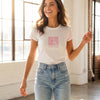 Ck tee white pink logo