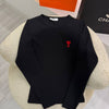 AMI Inspired Heart Logo Long Sleeve Top – Black & White