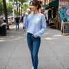 Ami big heart knit bleu/grey